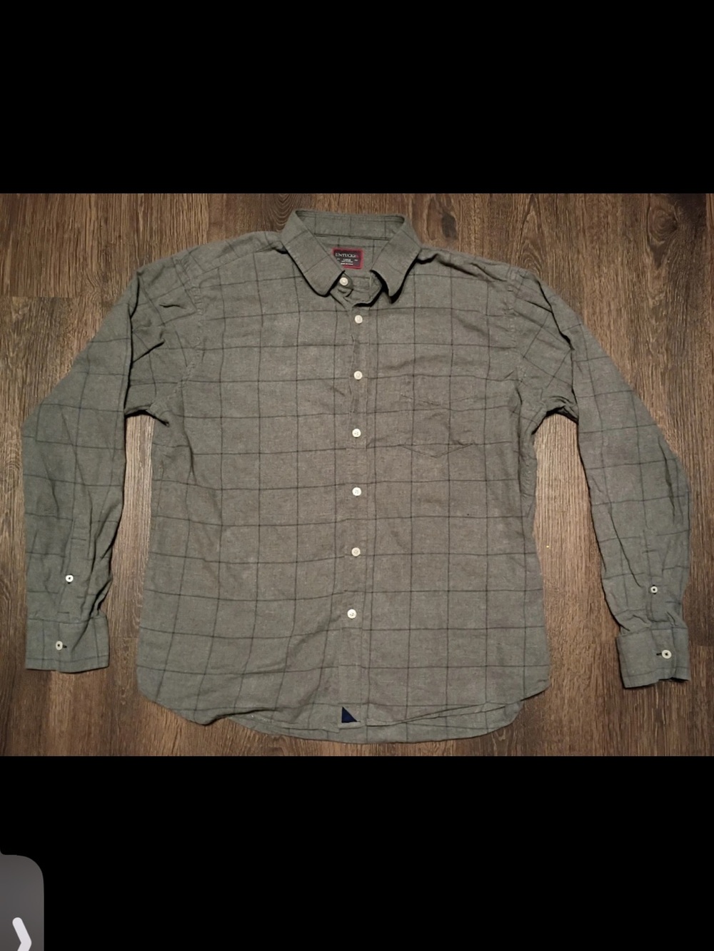 UNTUCKit Flannel Shirt Mens Large Gray Blue Checkered Long Sleeve